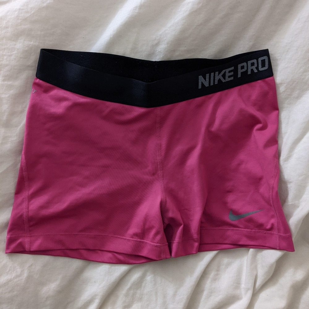 Pink Nike Pro Spandex Shorts